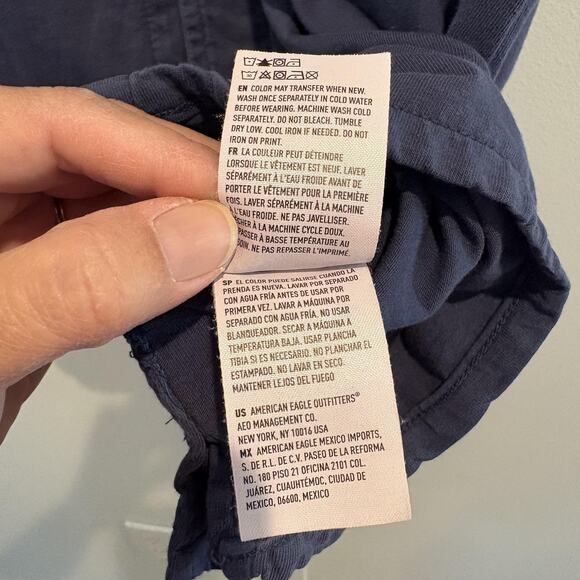 American Eagle Shirt Mens Large Blue Super Soft Standard Fit Button Up Pockets - Picture 11 of 13